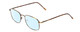 Profile View of Flex Collection 60 Designer Blue Light Blocking Eyeglasses in Antique Gold/Demi Tortoise Havana Amber Ladies Round Full Rim Metal 51 mm