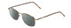 Profile View of Flex Collection 60 Designer Polarized Reading Sunglasses with Custom Cut Powered Smoke Grey Lenses in Antique Gold/Demi Tortoise Havana Amber Ladies Round Full Rim Metal 51 mm
