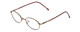 Profile View of Flex Collection 64 Designer Single Vision Prescription Rx Eyeglasses in Antique Gold/Demi Tortoise Havana Amber Ladies Oval Full Rim Metal 46 mm