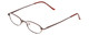 Profile View of Metal Flex KIDS 1001 Designer Blue Light Blocking Eyeglasses in Shiny Dark Brown Ladies Oval Full Rim Metal 43 mm