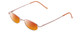 Profile View of Metal Flex KIDS 1001 Designer Polarized Sunglasses with Custom Cut Red Mirror Lenses in Shiny Light Pink Ladies Oval Full Rim Metal 43 mm
