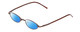Profile View of Metal Flex KIDS 1003 Designer Polarized Sunglasses with Custom Cut Blue Mirror Lenses in Shiny Metallic Brown Ladies Oval Full Rim Metal 42 mm