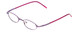Profile View of Metal Flex KIDS 1003 Designer Reading Eye Glasses with Custom Cut Powered Lenses in Shiny Metallic Purple/Fuchia  Ladies Oval Full Rim Metal 42 mm