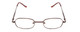 Front View of Metal Flex KIDS 1005 Girls Oval Designer Reading Glasses Shiny Auburn Brown 44mm