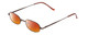Profile View of Metal Flex KIDS 1005 Designer Polarized Sunglasses with Custom Cut Red Mirror Lenses in Shiny Auburn Brown Ladies Oval Full Rim Metal 44 mm