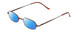 Profile View of Metal Flex KIDS 1005 Designer Polarized Sunglasses with Custom Cut Blue Mirror Lenses in Shiny Auburn Brown Ladies Oval Full Rim Metal 44 mm