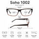 Soho 1002 Ladies Progressive Blue Light Blocking Glasses Black/Grey Crystal 58mm