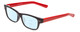 Profile View of Soho 1010 Designer Progressive Lens Blue Light Blocking Eyeglasses in Black/Red Unisex Classic Full Rim Acetate 50 mm