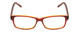 Front View of Soho 1015 Unisex Rectangle Designer Reading Glasses in Auburn Brown & Amber 51mm