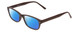 Profile View of Soho 95 Designer Polarized Reading Sunglasses with Custom Cut Powered Blue Mirror Lenses in Matte Dark Brown Unisex Classic Full Rim Acetate 52 mm