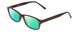 Profile View of Soho 95 Designer Polarized Reading Sunglasses with Custom Cut Powered Green Mirror Lenses in Matte Dark Brown Unisex Classic Full Rim Acetate 52 mm