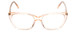 Front View of Vivid 886 Ladies Cateye Designer Reading Glasses Shiny Crystal Light Brown 53 mm