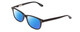 Profile View of Ernest Hemingway H4617 Designer Polarized Sunglasses with Custom Cut Blue Mirror Lenses in Shiny Black Unisex Cateye Full Rim Acetate 56 mm
