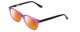Profile View of Ernest Hemingway H4617 Designer Polarized Sunglasses with Custom Cut Red Mirror Lenses in Shiny Purple Black Unisex Cateye Full Rim Acetate 56 mm