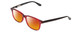 Profile View of Ernest Hemingway H4617 Designer Polarized Sunglasses with Custom Cut Red Mirror Lenses in Shiny Red Crystal Black Unisex Cateye Full Rim Acetate 56 mm