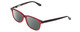 Profile View of Ernest Hemingway H4617 Designer Polarized Sunglasses with Custom Cut Smoke Grey Lenses in Shiny Red Crystal Black Unisex Cateye Full Rim Acetate 56 mm