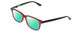 Profile View of Ernest Hemingway H4617 Designer Polarized Reading Sunglasses with Custom Cut Powered Green Mirror Lenses in Shiny Red Crystal Black Unisex Cateye Full Rim Acetate 56 mm