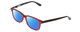 Profile View of Ernest Hemingway H4617 Designer Polarized Reading Sunglasses with Custom Cut Powered Blue Mirror Lenses in Shiny Red Crystal Black Unisex Cateye Full Rim Acetate 56 mm