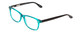Profile View of Ernest Hemingway H4617 Designer Blue Light Blocking Eyeglasses in Shiny Teal Blue Black Unisex Cateye Full Rim Acetate 56 mm