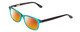 Profile View of Ernest Hemingway H4617 Designer Polarized Sunglasses with Custom Cut Red Mirror Lenses in Shiny Teal Blue Black Unisex Cateye Full Rim Acetate 56 mm