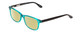 Profile View of Ernest Hemingway H4617 Designer Polarized Reading Sunglasses with Custom Cut Powered Sun Flower Yellow Lenses in Shiny Teal Blue Black Unisex Cateye Full Rim Acetate 56 mm