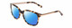 Profile View of Kate Spade GAYLA Designer Polarized Sunglasses with Custom Cut Blue Mirror Lenses in Camel Tortoise Havana Brown Ladies Cateye Full Rim Acetate 52 mm