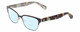 Profile View of Kate Spade LADONNA Designer Progressive Lens Blue Light Blocking Eyeglasses in Blue Havana Tortoise Ladies Cateye Semi-Rimless Stainless Steel 51 mm