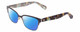 Profile View of Kate Spade LADONNA Designer Polarized Reading Sunglasses with Custom Cut Powered Blue Mirror Lenses in Blue Havana Tortoise Ladies Cateye Semi-Rimless Stainless Steel 51 mm