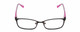 Front View of Guess GU9155 Designer Single Vision Prescription Rx Eyeglasses in Matte Black Crystal Pink Ladies Rectangle Full Rim Metal 48 mm