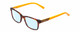 Profile View of Harley Davidson HD0126T Designer Blue Light Blocking Eyeglasses in Matte Tortoise Havana Gold Brown Orange Unisex Square Full Rim Acetate 48 mm