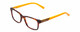 Profile View of Harley Davidson HD0126T Designer Progressive Lens Blue Light Blocking Eyeglasses in Matte Tortoise Havana Gold Brown Orange Unisex Square Full Rim Acetate 48 mm