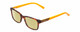 Profile View of Harley Davidson HD0126T Designer Polarized Reading Sunglasses with Custom Cut Powered Sun Flower Yellow Lenses in Matte Tortoise Havana Gold Brown Orange Unisex Square Full Rim Acetate 48 mm