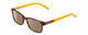 Profile View of Harley Davidson HD0126T Designer Polarized Reading Sunglasses with Custom Cut Powered Amber Brown Lenses in Matte Tortoise Havana Gold Brown Orange Unisex Square Full Rim Acetate 48 mm