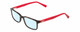 Profile View of Harley Davidson HD0127T Designer Blue Light Blocking Eyeglasses in Tortoise Havana Gold Brown Red Unisex Square Full Rim Acetate 48 mm