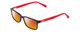 Profile View of Harley Davidson HD0127T Designer Polarized Sunglasses with Custom Cut Red Mirror Lenses in Tortoise Havana Gold Brown Red Unisex Square Full Rim Acetate 48 mm