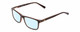 Profile View of Harley Davidson HD0133T Designer Blue Light Blocking Eyeglasses in Caramel Brown White Triple Layer Unisex Square Full Rim Acetate 47 mm