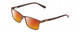 Profile View of Harley Davidson HD0136T Designer Polarized Sunglasses with Custom Cut Red Mirror Lenses in Matte Bronze Brown Unisex Square Full Rim Metal 48 mm