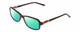 Profile View of Harley Davidson HD0537 Designer Polarized Reading Sunglasses with Custom Cut Powered Green Mirror Lenses in Tortoise Havana Brown Rose Gold Ladies Oval Full Rim Acetate 54 mm