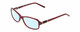 Profile View of Harley Davidson HD0537 Designer Progressive Lens Blue Light Blocking Eyeglasses in Burgundy Red Ladies Oval Full Rim Acetate 54 mm