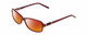 Profile View of Harley Davidson HD0537 Designer Polarized Sunglasses with Custom Cut Red Mirror Lenses in Burgundy Red Ladies Oval Full Rim Acetate 54 mm