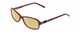 Profile View of Harley Davidson HD0537 Designer Polarized Reading Sunglasses with Custom Cut Powered Sun Flower Yellow Lenses in Burgundy Red Ladies Oval Full Rim Acetate 54 mm