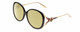 Profile View of Gucci GG0226SK Designer Polarized Reading Sunglasses with Custom Cut Powered Sun Flower Yellow Lenses in Black/Gold Ladies Oval Full Rim Acetate 60 mm