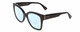 Profile View of Gucci GG0459S Designer Progressive Lens Blue Light Blocking Eyeglasses in Gloss Black Ladies Cateye Full Rim Acetate 54 mm