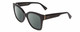 Profile View of Gucci GG0459S Designer Polarized Sunglasses with Custom Cut Smoke Grey Lenses in Gloss Black Ladies Cateye Full Rim Acetate 54 mm