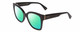 Profile View of Gucci GG0459S Designer Polarized Reading Sunglasses with Custom Cut Powered Green Mirror Lenses in Gloss Black Ladies Cateye Full Rim Acetate 54 mm