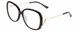 Profile View of Gucci GG0649SK Designer Blue Light Blocking Eyeglasses in Black/Gold Ladies Oval Full Rim Acetate 58 mm