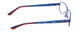 Side View of Marvel KIDS SME8 Spiderman Graphic Unisex Reading Glasses in Royal Blue Red 50mm