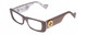 Profile View of Gucci GG0516S Designer Single Vision Prescription Rx Eyeglasses in Grey Layer Marble White Mother of Pearl Ladies Rectangle Full Rim Acetate 52 mm
