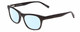 Profile View of Jones New York J229 Designer Blue Light Blocking Eyeglasses in Black Ladies Oval Full Rim Acetate 48 mm