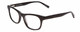 Profile View of Jones New York J229 Designer Blue Light Blocking Eyeglasses in Black Ladies Oval Full Rim Acetate 48 mm
